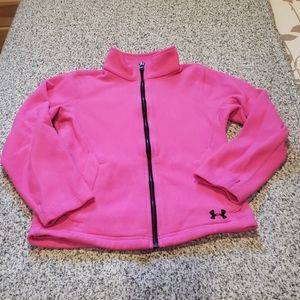 Girls Under Armour Fleece Zip Up - Hot Pink